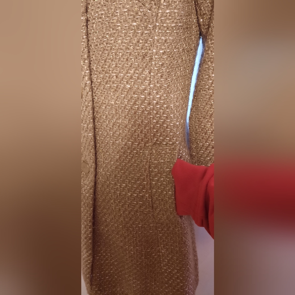 Banana Republic Women's Gold Textured Teddy Coat - Picture 10 of 13
